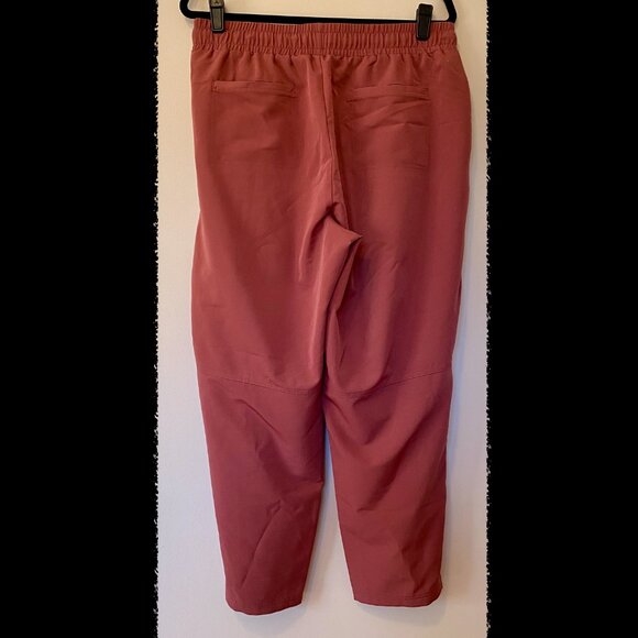 Mondetta Size L High-Rise Ankle Pants Pink, Wide Leg Textured Drawstring - Picture 7 of 8